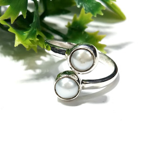 Anillo de Perlas Naturales de Agua Dulce, Anillo de Plata de Ley 925, Diseño Minimalista, Hecho a Mano, Regalo de Compromiso Unisex - Product Image 5