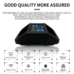 PSC410 + sensore digitale pressione pneumatici moto alimentato a energia solare 3.2 pollici LCD Bluetooth 5.0 160mAh 433.92mhz TPMS monitoraggio pneumatici - Product Image 3
