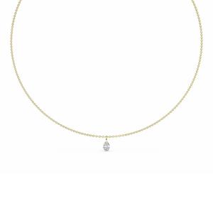 สร้อยคอเพชรทรงหยดน้ำเจียระไนแบบมินิมอล ประดับเพชรแล็บโกรว์ 18 นิ้ว - Product Image 6