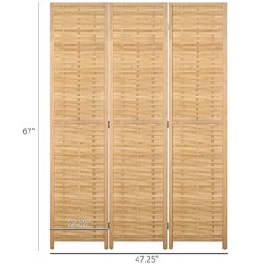 Divisorio per Stanza in Bambù Intrecciato a Mano a 3 Pannelli 4725x67x075, Paravento Pieghevole per Casa e Ufficio, Prodotto Naturale, Partizioni per Ufficio - Product Image 3