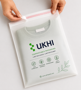Bio & <b>Compostable</b> PLA PBAT Cornstarch Transparent And Milky Garment Packaging Pouches For Clothing And Apparel With 100 Microns - Product Image 2