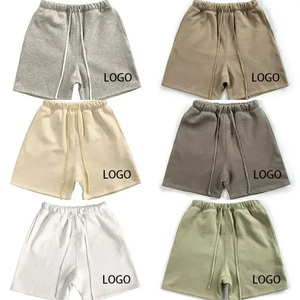 Men's Solid <b>Black</b> Polyester Worsted Breathable Elastic Waist Casual Knitted Sport Yoga Shorts OEM Service - Product Image 6