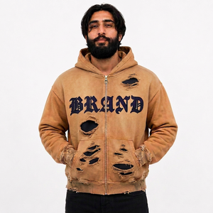 Fábrica de Sudaderas Personalizadas al por Mayor para Hombre, Sudadera de Forro Polar de 500 g/m², Estilo Urbano, Producción para Marcas Estadounidenses - Product Image 5
