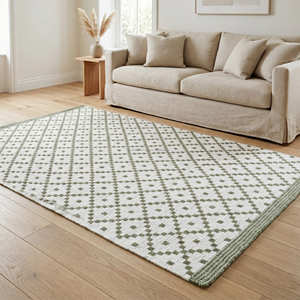 4' x 6' Handloom Geometric Cotton Area Rug for Living Room Coffee <b>Table</b> & Scandinavian Home Décor - Product Image 4