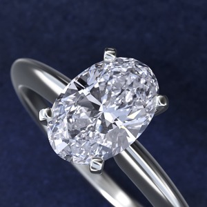 Bague de fiançailles solitaire ovale certifiée GIA, 2,53 carats, diamant de laboratoire E VS2, monture quatre griffes, en or massif 14 carats, cadeau de mariage - Product Image 1