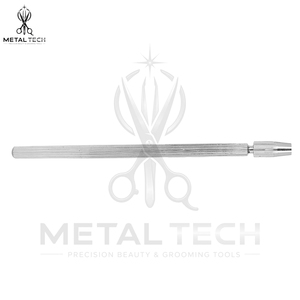 Porte-aiguille ventilé en métal argenté avec poignée ergonomique moletée, micro-aiguille à crochet en acier, outils professionnels pour la fabrication de perruques en dentelle - Product Image 2