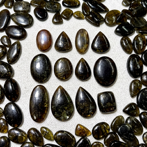 Tourmaline naturelle, formes variées, cabochons de 20 mm à 30 mm, pierres précieuses en vrac pour la création de bagues, colliers, boucles d'oreilles et bijoux. - Product Image 4