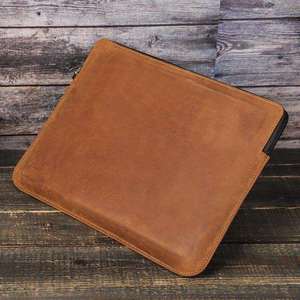 14 Inch Laptop Bag Vintage Genuine Leather Zipper Handheld Protective <b>Case</b> Classic Protective Cover <b>for</b> Laptops - Product Image 2