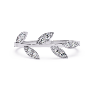 Women's Platinum Marquise Cut Diamond Engagement <b>Ring</b> Romantic Leaf Design GIA Certified Natural Diamonds - Product Image 1