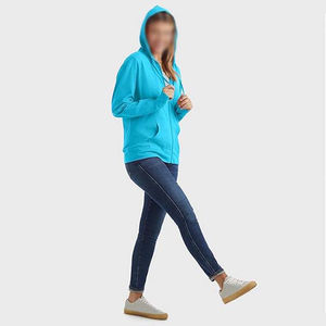 Sudadera con Capucha de Algodón Transpirable para Mujer, Talla Grande, Diseño Deportivo con Cremallera, Hecha en Pakistán - Product Image 5