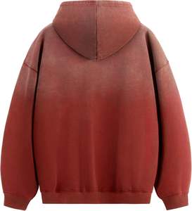 Sudadera con capucha extragrande de algodón grueso French Terry para hombre 2026, estilo vintage lavado, teñido 3D, efecto ácido, teñido liso, venta al por mayor - Product Image 2