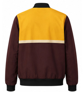 Zeta Phi Beta Bomber Jacket Yellow Brown Full Sleeve <b>Zipper</b> Closure Sport Style Breathable Lightweight Cotton Shell Autumn - Product Image 3