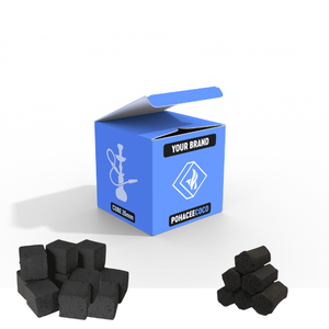 อัดก้อนถ่านมอระกู่ Shisha เกรดพรีเมี่ยมทําจากถ่านกะลามะพร้าวธรรมชาติ 100% อินโดนีเซีย OEM ฉลากส่วนตัวเถ้าต่ํา - Product Image 1