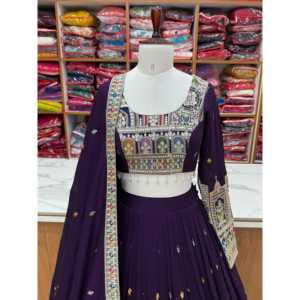 Conjunto elegante de Lehenga Choli para fiesta de mujer de diseñador - Product Image 2