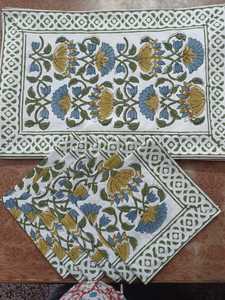 Handcrafted Block Printed Table Mat And <b>Napkin</b> Set Artisan Cotton Dining <b>Linen</b> Wholesale - Product Image 2
