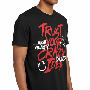 <b>Men's</b> Drop Shoulder T-<b>Shirt</b> Oversized Printed Breathable Custom OEM Wholesale - Product Image 4