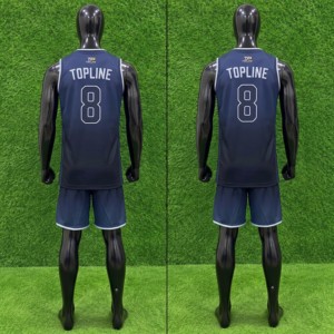 Ensemble de maillots de basket-ball Topline pour hommes, sans manches, col en V, sublimé, 100% polyester, maille respirante, coupe athlétique, taille adulte - Product Image 2