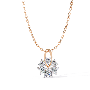 จี้เพชรทรงหัวใจเพาะเลี้ยงในห้องปฏิบัติการ สร้อยคอทองคำขาว 14k ชุบทองคำขาวและโรสโกลด์ พร้อมใบรับรอง เหมาะสำหรับงานหมั้นและงานแต่งงาน - Product Image 3