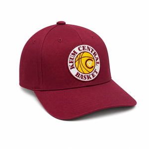 หมวกแก๊ป Klum Central Basket ปักลาย 6 แผง แบบ Snapback สีแดงเลือดหมู สำหรับทุกเพศ สวมใส่สบาย ปรับขนาดได้ - Product Image 4