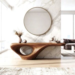 Wood <b>Console</b> <b>Table</b> <b>Entry</b> Way <b>Table</b> Custom <b>Console</b> <b>Table</b> Farmhouse Furniture Narrow Home Handcraft Solid Wood Entrance <b>Table</b> - Product Image 3