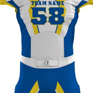 Ensemble d'uniformes de football américain, taille plus, unisexe, adultes, manches courtes, 100% polyester, tissu imprimé par transfert thermique, respirant et anti-transpiration - Product Image 4