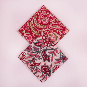 Ethnic Hand Block Printed Cotton Bandana Vintage Style <b>Square</b> <b>Scarf</b> Multifunctional Spring Summer Unisex - Product Image 3