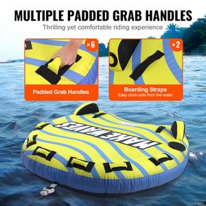 Tubo Gonfiabile Trainabile in PVC e Vinile per 1-3 Persone, Capacità 510 Libbre, con Pinne Paraurti per Sport Acquatici - Product Image 5