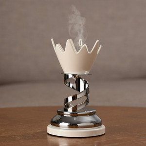 Encensoir Arabe Moderne en Métal et Céramique, Support de Luxe pour Bakhoor et Oud, Décoration d'Intérieur, Artisanat, Cadeau - Product Image 1