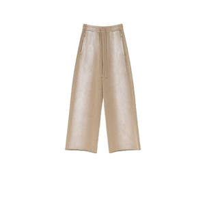 Pantalon de survêtement oversize à jambes larges avec cordon de serrage, en toile décontractée, en coton mi-lourd, style streetwear, pour homme, hiver, OEM - Product Image 2