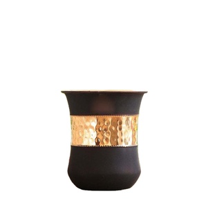 2025 Best-Selling Custom Half-Hammered Copper Glass Design High Quality Stainless Steel Tumbler Leak-Proof Hammered Water <b>Mugs</b> - Product Image 1