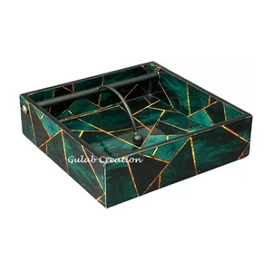 Diseño Personalizado 1 compartimento bandeja de pañuelos cuadrado personalizado decorativo hecho a mano clásico hogar Oficina tejido de mesa - Product Image 4