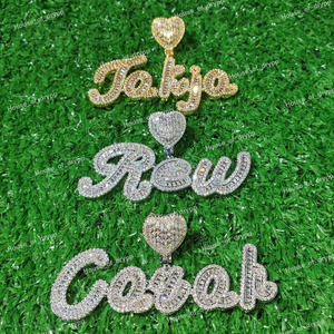 Pendentif en argent avec diamant moissanite personnalisé avec un design en forme de cœur, bijoux de luxe étincelants, style hip-hop tendance à vendre - Product Image 3