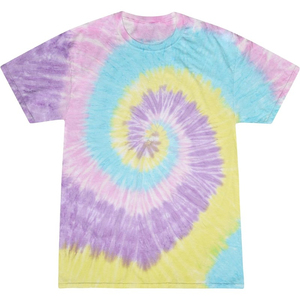 Camiseta Tie Dye de manga corta con cuello redondo y estampado rosa y amarillo - Product Image 2