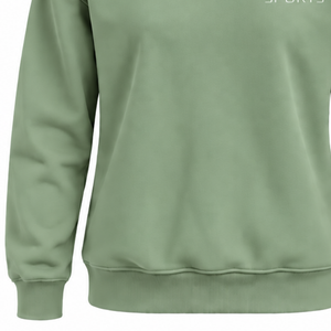 Sage Green Women Mock Neck Sweatshirt Long Sleeve Pullover High Neck Casual Fleece Top Oversized Winter Streetwear <b>Jumper</b> - Product Image 6