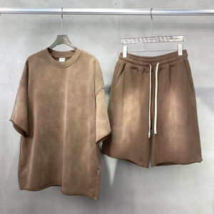 Conjunto de Pantalones Cortos de Verano de Algodón para Hombre con Logotipo Personalizado OEM de Alta Calidad, Camiseta Informal y Pantalones Cortos - Product Image 1