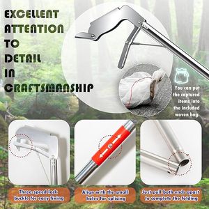 2026 Heavy Duty Professional Snake Catcher Tongs Collapsible <b>Reptile</b> Grabber Stick Durable Metal Handling Tool OEM Service - Product Image 4