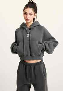 Custom Made Distressed Pullover <b>Towel</b> Embroidery Tracksuit 2 Pieces Cozy Sweatpants and Cropped <b>Hoodie</b> Set for Women - Product Image 3