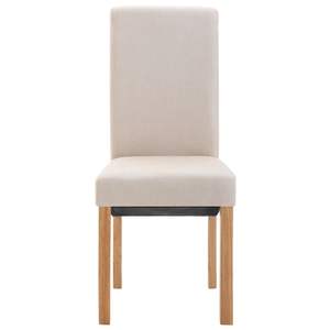 Juego de 4 Sillas de Comedor de Tela Crema, Diseño Ergonómico Estándar de Madera con Características de Confort - Product Image 4