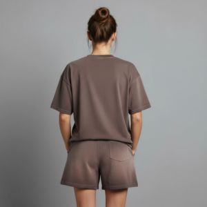 ชุดกางเกงขาสั้นถักนิตติ้ง 2 ชิ้น สำหรับชุดเสื้อผ้าฤดูร้อน - Product Image 3