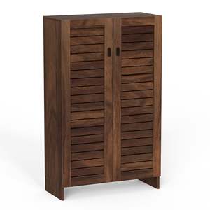 Meuble à chaussures Wimzoe au design moderne en bois d'ingénierie, à deux portes, avec étagères fermées pour le rangement des pantoufles et des chaussures - Product Image 2