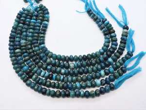 Cuentas de crisocola lisas en forma de rondel de 8.5-9 mm, cuentas de piedra preciosa de crisocola de 10 pulgadas, cuentas de rondel de crisocola natural a granel - Product Image 5