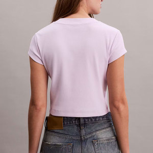 Venta de Fábrica: Nueva Camiseta Deportiva para Mujer, Estilo Crop, de Secado Rápido, Color Sólido, Ajuste Holgado, Top Corto, Venta Caliente - Product Image 6