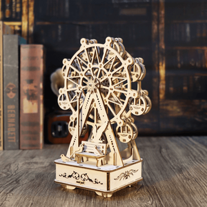 Puzzles en bois 3D faits à la main, modèle de grande roue, boîte à musique, kits de bricolage pour femmes, cadeaux d'anniversaire - Product Image 5