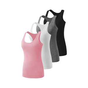 Women's Solid Color Breathable Knitted Tank <b>Tops</b> O-Neck Casual Fit Regular Length 100% Polyester Pink White Gray <b>Black</b> - Product Image 1