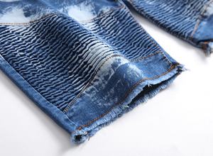 Shorts en jean personnalisables de haute qualité, broderie, finition usée, imperméables, respirants, logo personnalisé, tailles variées, streetwear - Product Image 4