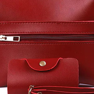 Wholesale Royal Maroon 4 Pieces Handbag Designer <b>Purses</b> and Handbags Fashion <b>Large</b> Canvas Handbag Personalized - Product Image 5