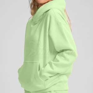 Oversized Long Women's Polyester/Cotton Blend <b>Lightweight</b> Anti-Pilling Breathable Custom Logo Printed Streetwear Winter <b>Hoodie</b> - Product Image 5