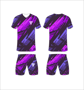 ชุดเสื้อฟุตบอลสีเขียวลายเรขาคณิตแบบซับลิเมชั่นสำหรับผู้ชาย คอวี แขนสั้น ระบายเหงื่อได้ดี ทรงสปอร์ต - Product Image 2