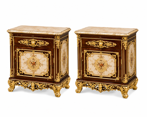 Stylish Wooden Carved Rococo Bedroom Furniture Set Teak Wood Bedroom Furniture Set with Bed, <b>Wardrobe</b>, Dresser & Nightstands USA - Product Image 3