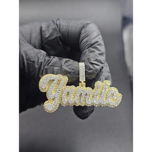 Moissanite Diamond <b>Custom</b> Yamile <b>Name</b> Pendant Iced Out Hip Hop <b>Necklace</b> Bling Jewelry Gift - Product Image 1